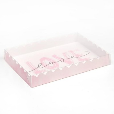 Коробка 22 х 15 х 3 см Love нежно - розовая