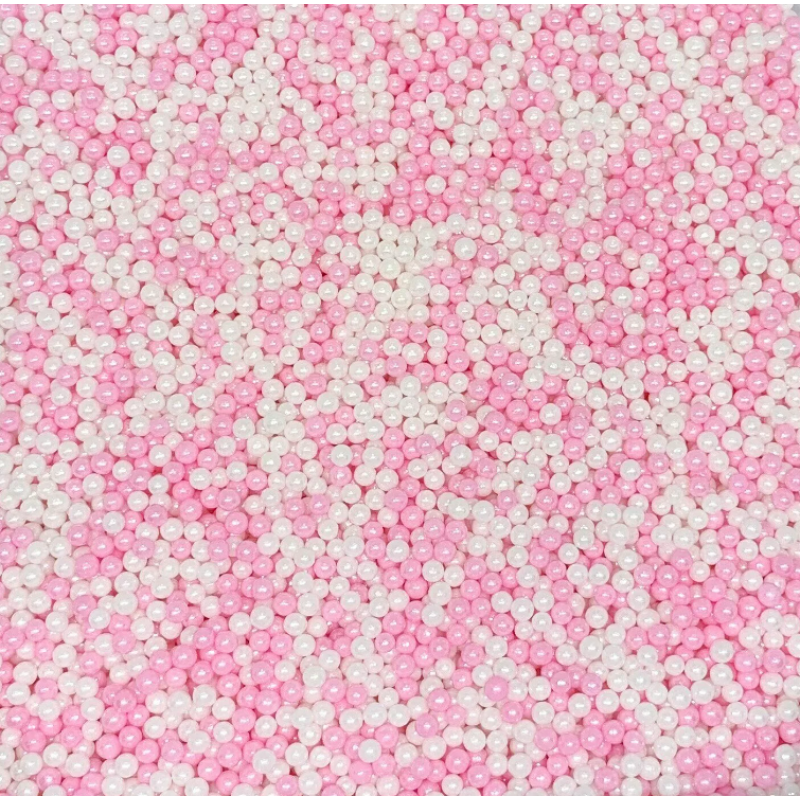 Посыпка шарики розовые/белые 2 мм, 75 г