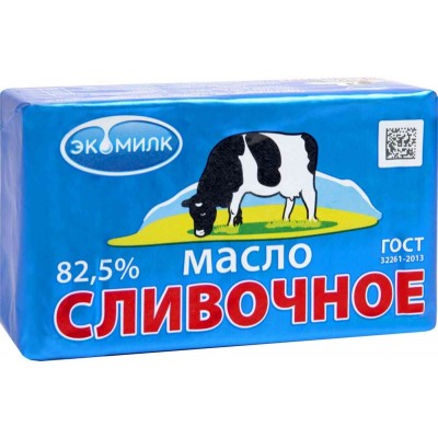 Масло сливочное Экомилк 82,5%, 380 г
