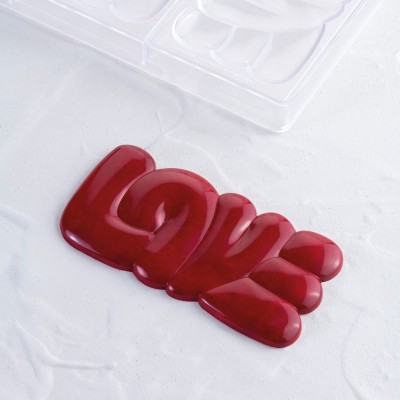Форма для шоколада и конфет LOVE, 3 ячейки, 27,5×17,5×2,5 см, ячейка 15×7,5 см