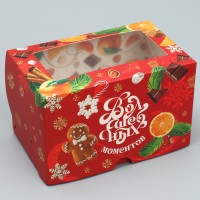 Коробка на 2 капкейка двустороняя Волшебных моментов 16 х 10 х 10 см