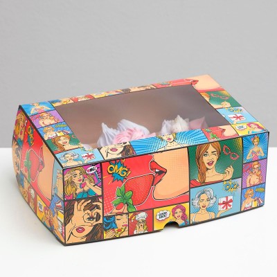 Коробка на 6 капкейков POP - ART
