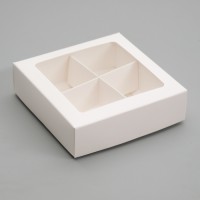 Коробка для 4 конфет белая