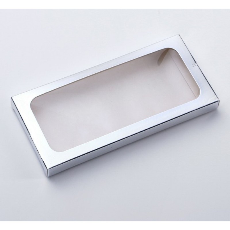 Коробка для плитки шоколада серебро 17 х 8 х 1,4 см