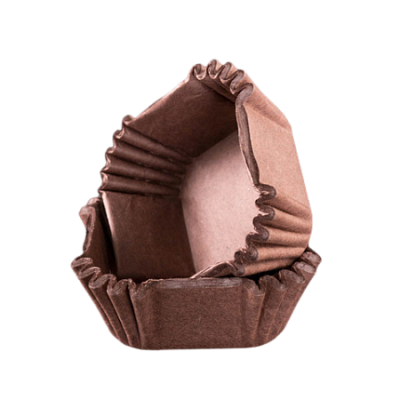 Капсулы для конфет коричневые квадрат 35 х 35 мм,  h = 20 мм, 20 шт