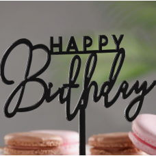 Топпер "Happy Birthday" чёрный