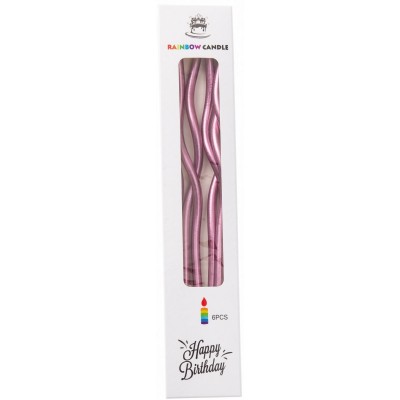 Свечи изогнутые 12 см, 6 шт. фиолетовые