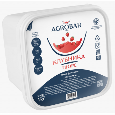 Пюре замороженное клубника AGROBAR 1 кг