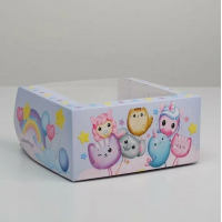 Коробка для торта с окном Детский ДР 23 х 23 х 11