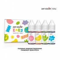 Набор красителей водорастворимых гелевых Art Color baby, 4 шт