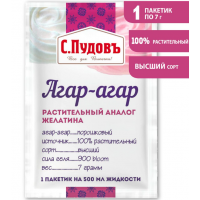 Агар-агар "Пудовъ", 7 грамм
