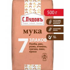 Мука 7 злаков "Пудовъ", 0,5 кг
