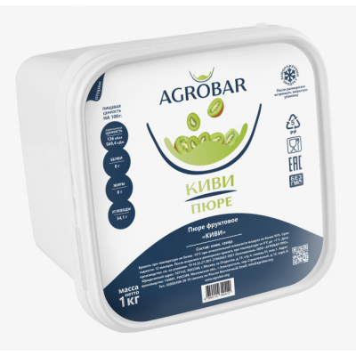 Пюре замороженное Киви, AGROBAR, 1 кг