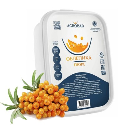 Пюре замороженное Облепиха, AGROBAR, 250 грамм